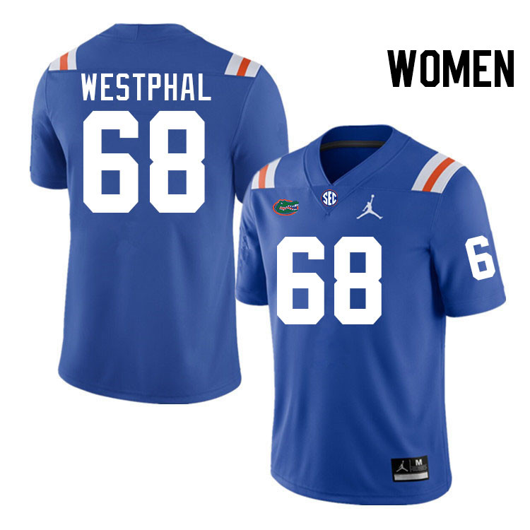 Women #68 Fletcher Westphal Florida Gators College Football Jerseys Stitched-Throwback